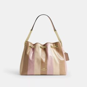 Sac porté épaule Evelyn avec patchwork rayé
