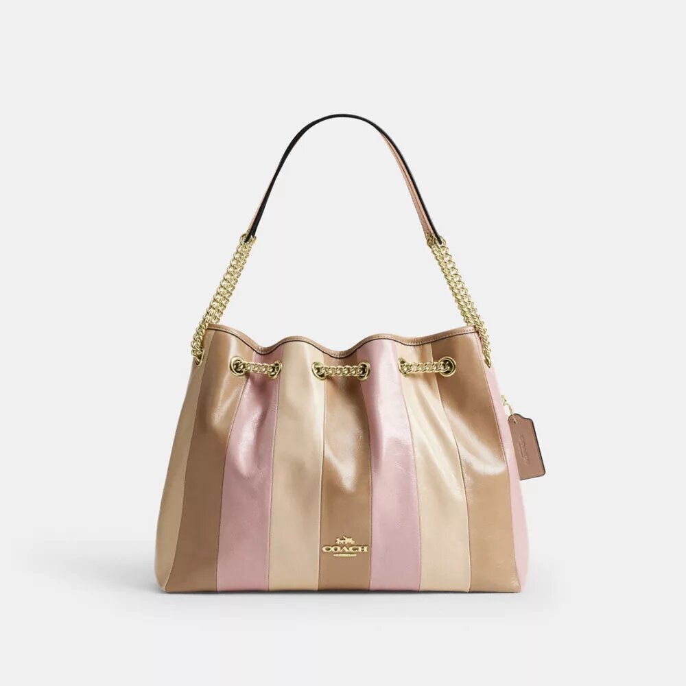 Sac porté épaule Evelyn avec patchwork rayé