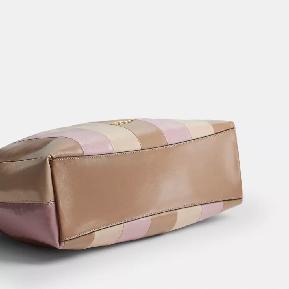 Sac porté épaule Evelyn avec patchwork rayé