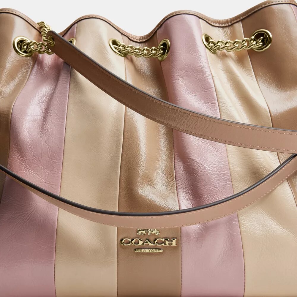 Sac porté épaule Evelyn avec patchwork rayé