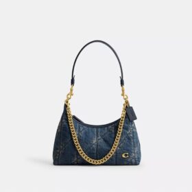 Sac porté épaule Juliet 25 en denim de coton régénératif matelassé