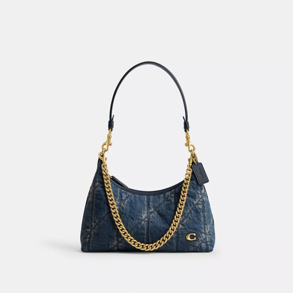 Sac porté épaule Juliet 25 en denim de coton régénératif matelassé