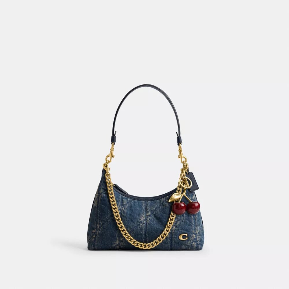Sac porté épaule Juliet 25 en denim de coton régénératif matelassé