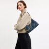 Sac porté épaule Juliet 25 en denim de coton régénératif matelassé