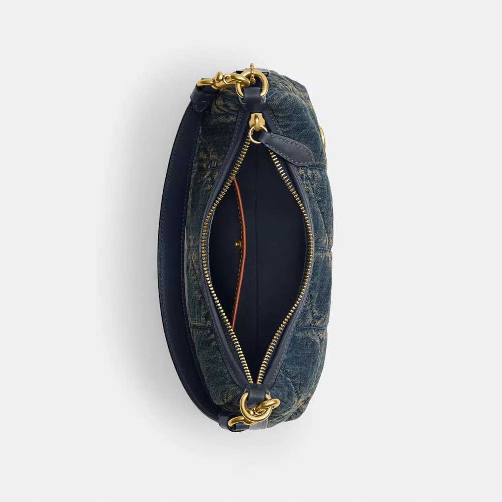 Sac porté épaule Juliet 25 en denim de coton régénératif matelassé