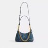 Sac porté épaule Juliet 25 en denim de coton régénératif matelassé