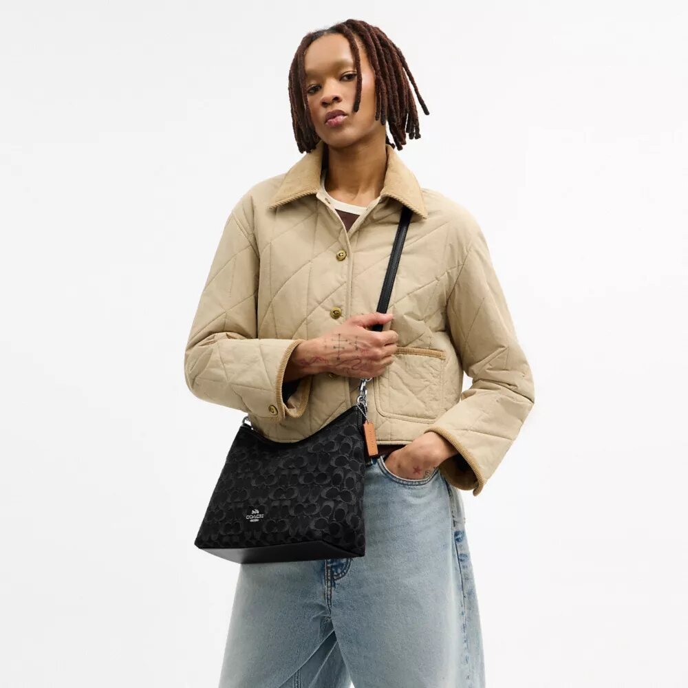 Sac porté épaule Laurel en denim emblématique