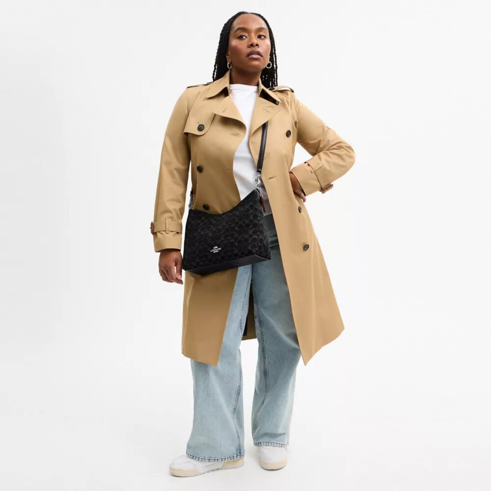 Sac porté épaule Laurel en denim emblématique