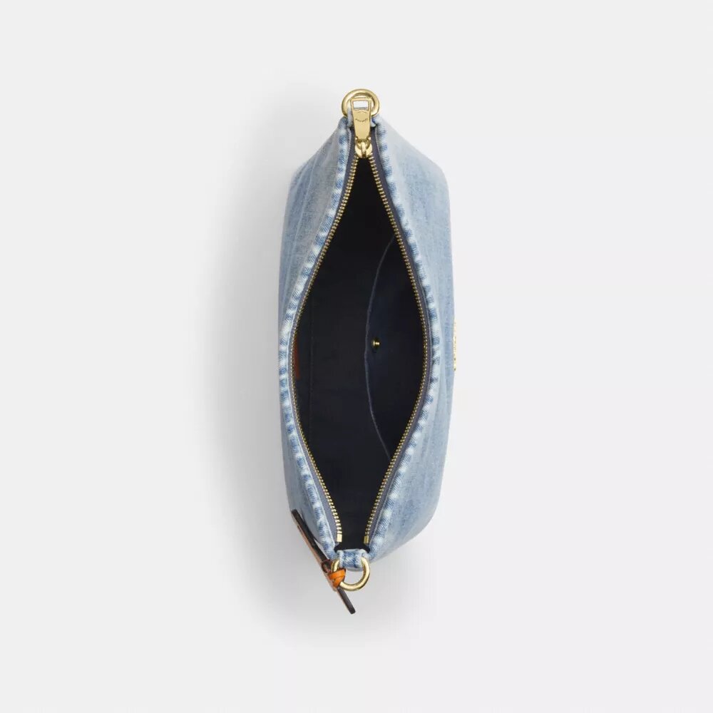 Sac porté épaule Laurel en denim « Loved » avec Charms