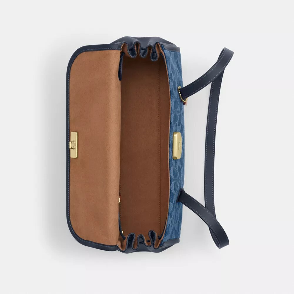 Sac porté épaule à rabat Bridget en denim emblématique