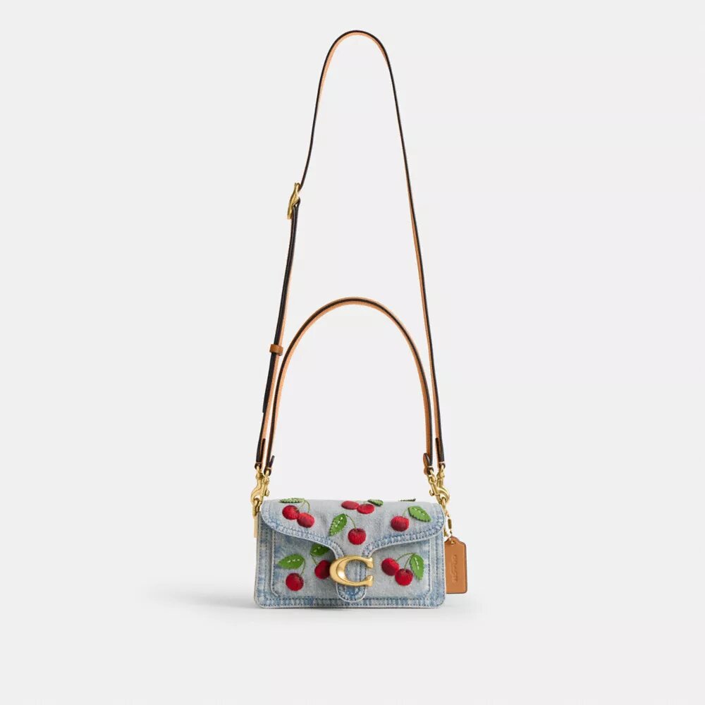 Sac porté épaule Tabby 20 avec broderie cerise