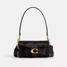 Sac porté épaule Tabby 20 en cuir de veau velours imprimé léopard