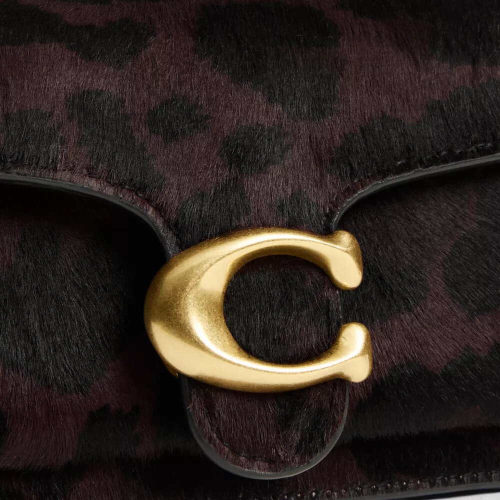 Sac porté épaule Tabby 20 en cuir de veau velours imprimé léopard