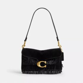 Sac porté épaule Tabby 26 avec franges ornées de perles en cristal