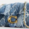 Sac porté épaule Tabby 26 avec matelassage en patchwork de denim recyclé