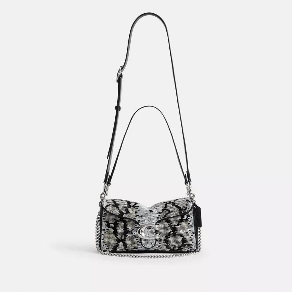 Sac porté épaule Tabby 26 avec motif serpent perlé