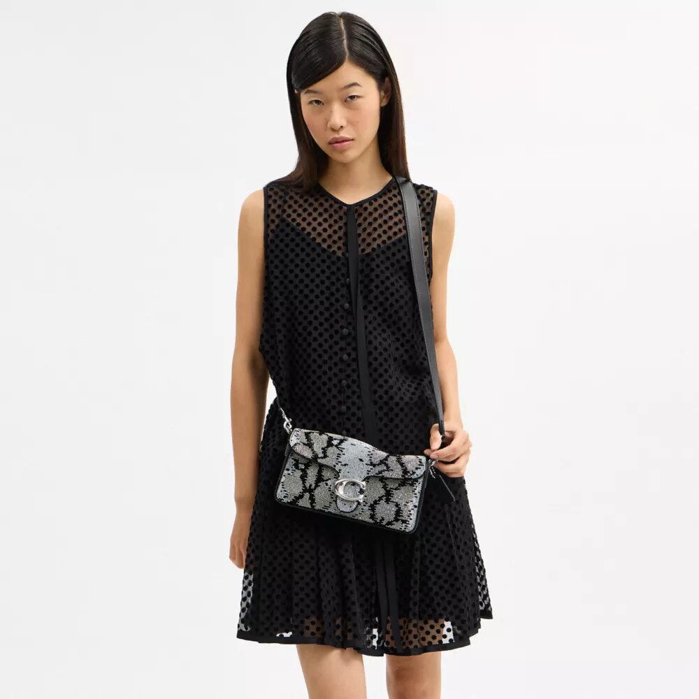 Sac porté épaule Tabby 26 avec motif serpent perlé