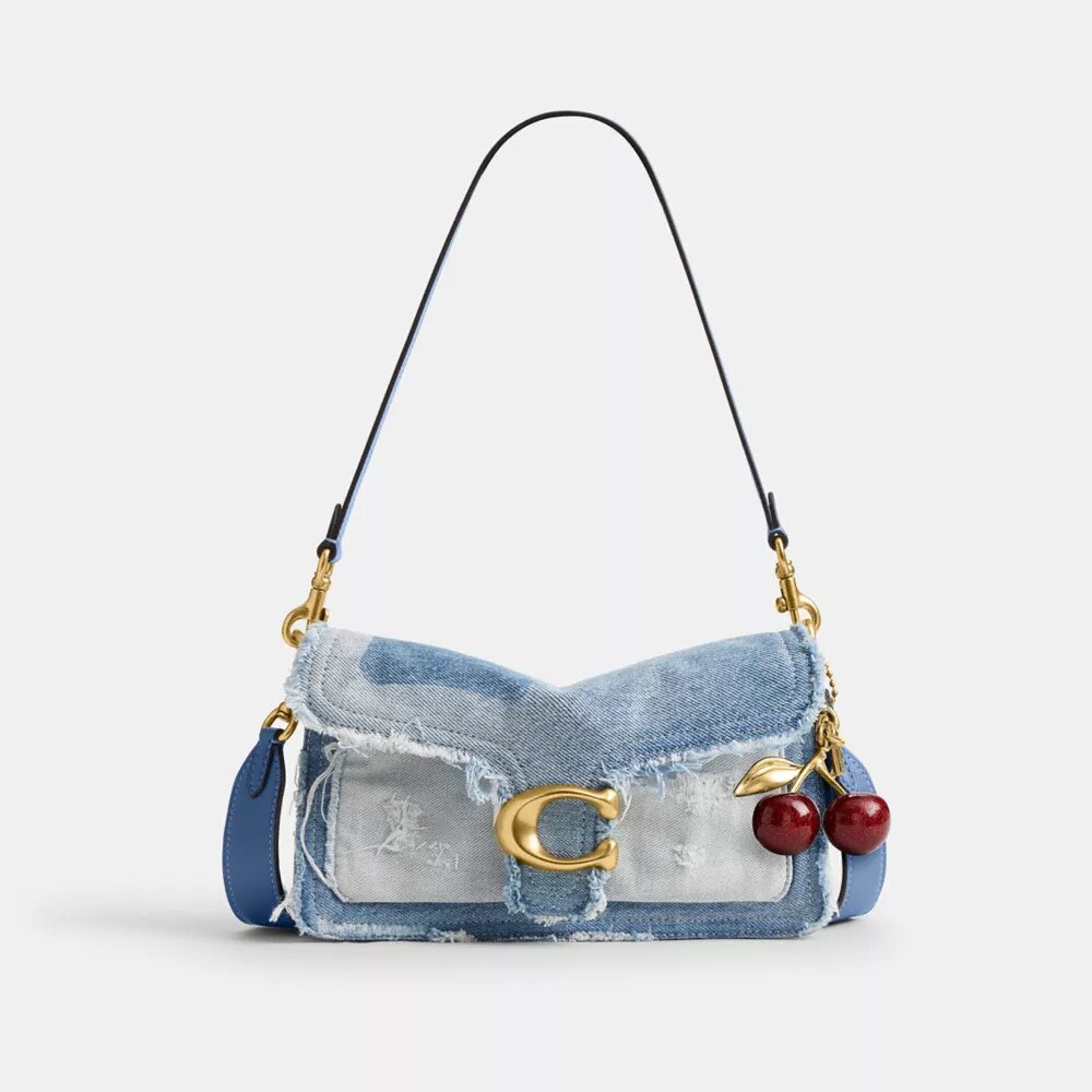 Sac porté épaule Tabby 26 avec patchwork en denim recyclé