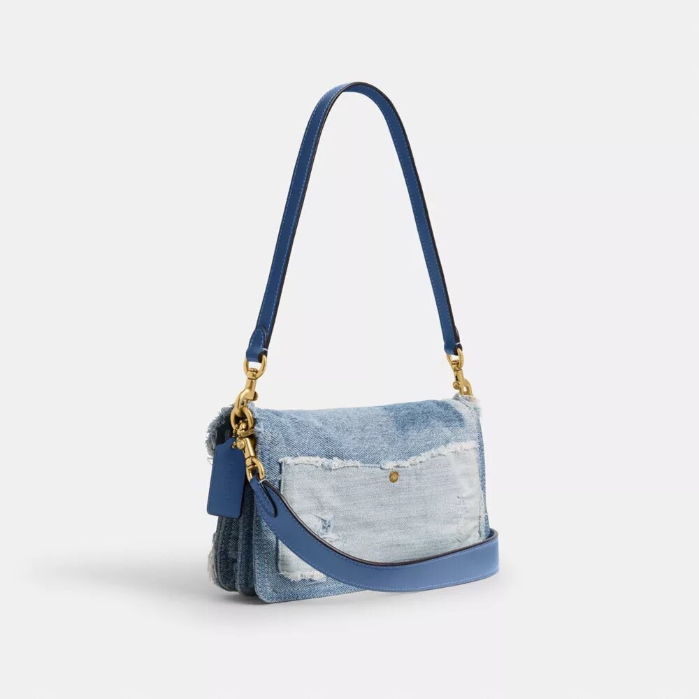 Sac porté épaule Tabby 26 avec patchwork en denim recyclé