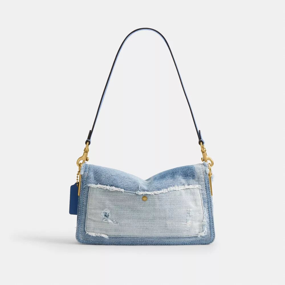 Sac porté épaule Tabby 26 avec patchwork en denim recyclé