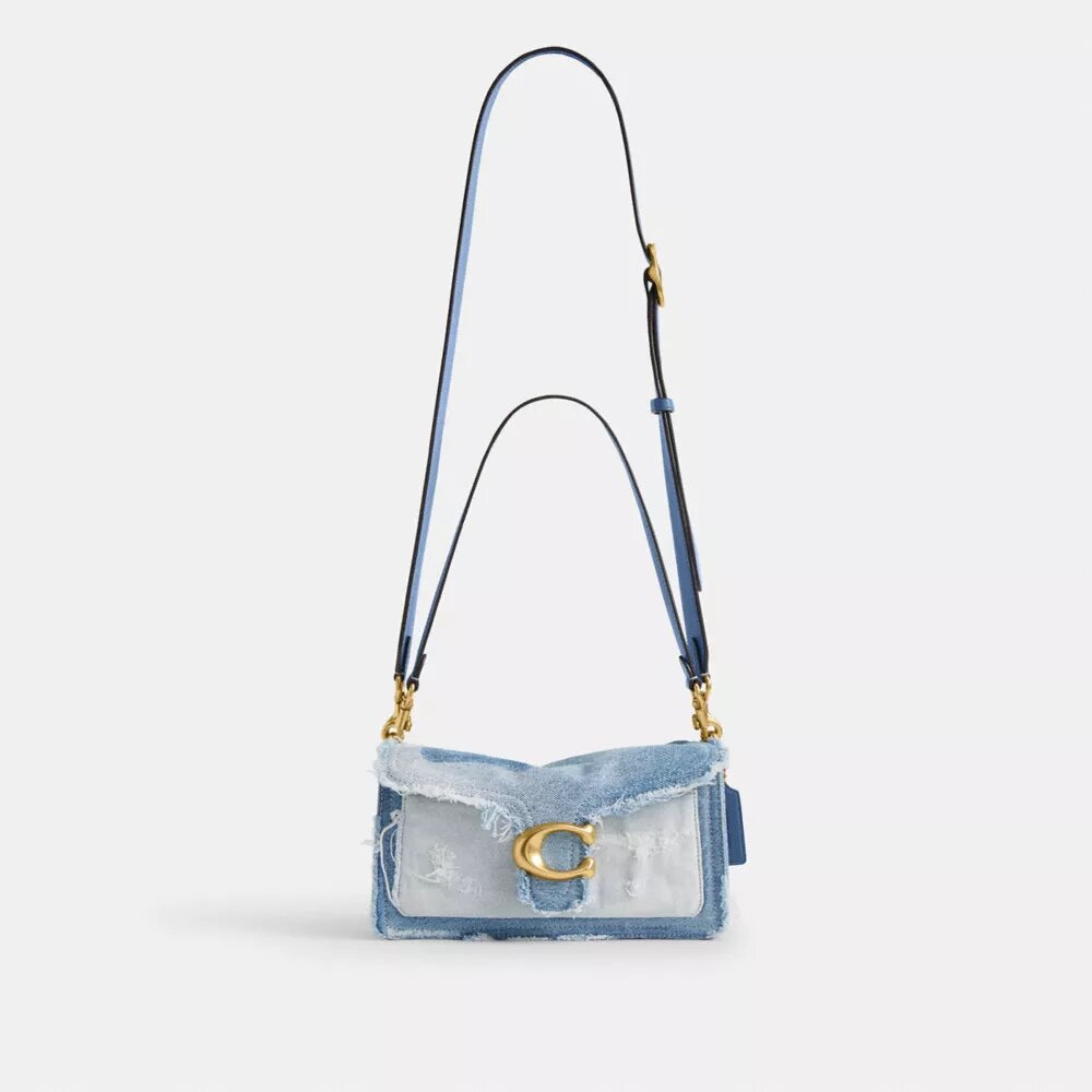 Sac porté épaule Tabby 26 avec patchwork en denim recyclé