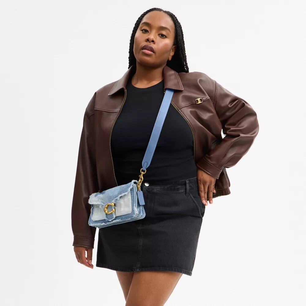 Sac porté épaule Tabby 26 avec patchwork en denim recyclé