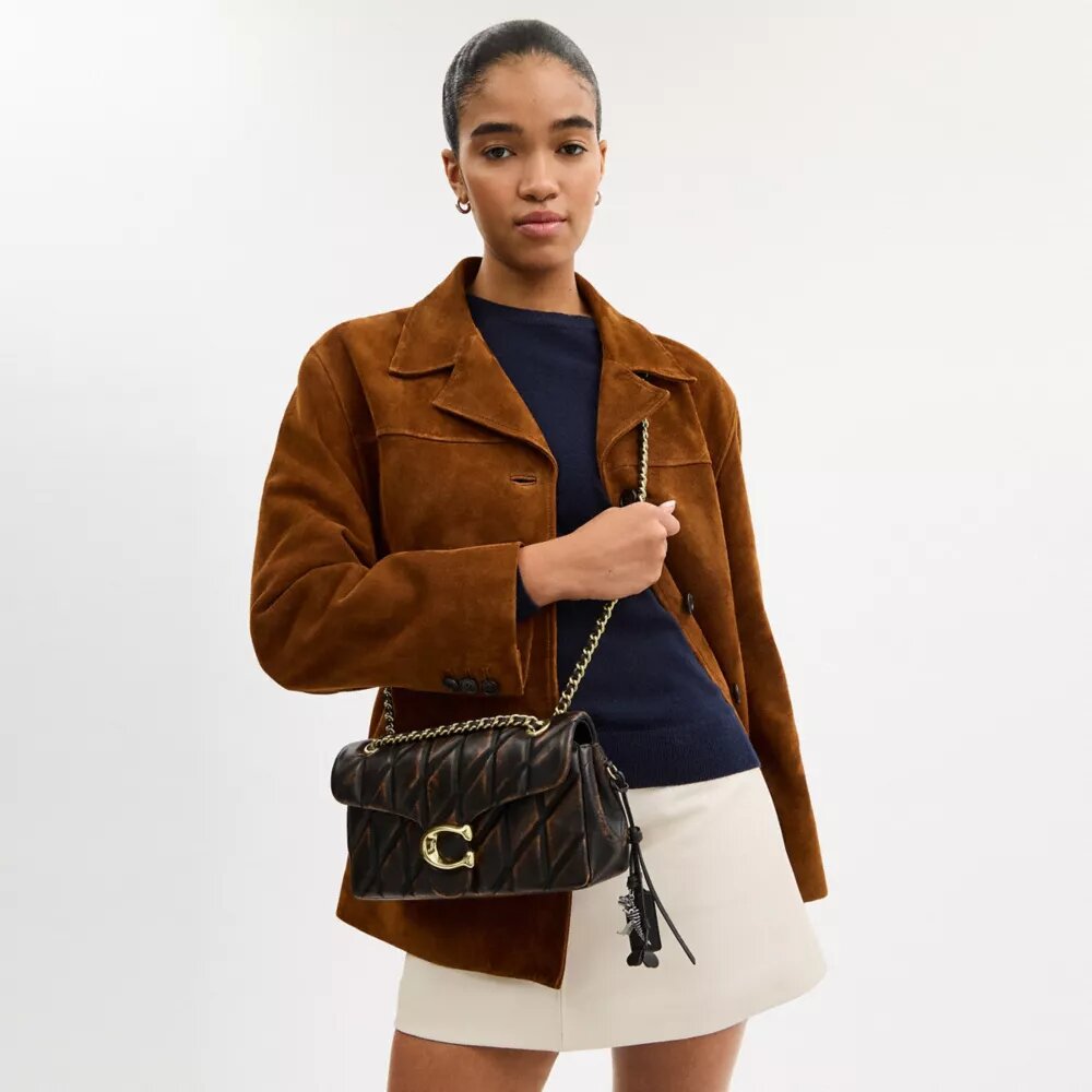 Sac porté épaule Tabby 26 en cuir patiné avec matelassage