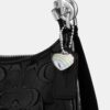 Sac porté épaule Teri en cuir Signature avec breloque en forme de cœur