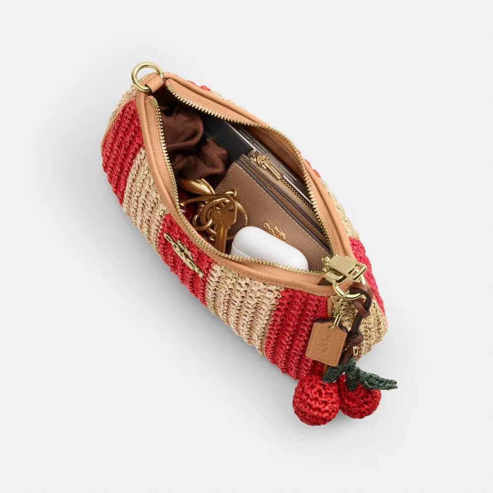 Sac porté épaule Teri à rayures et breloque
