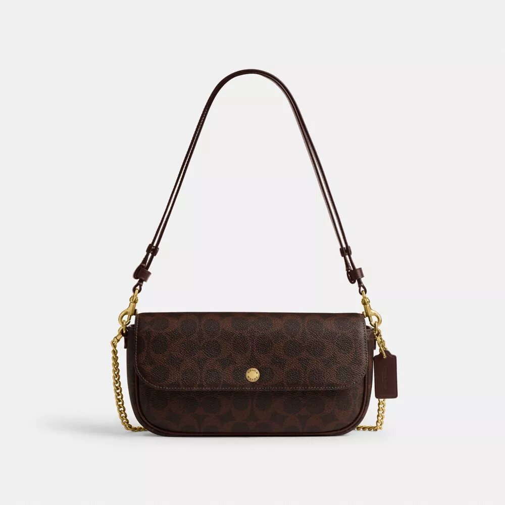 Sac à rabat Brooke avec chaîne en Signature Canvas