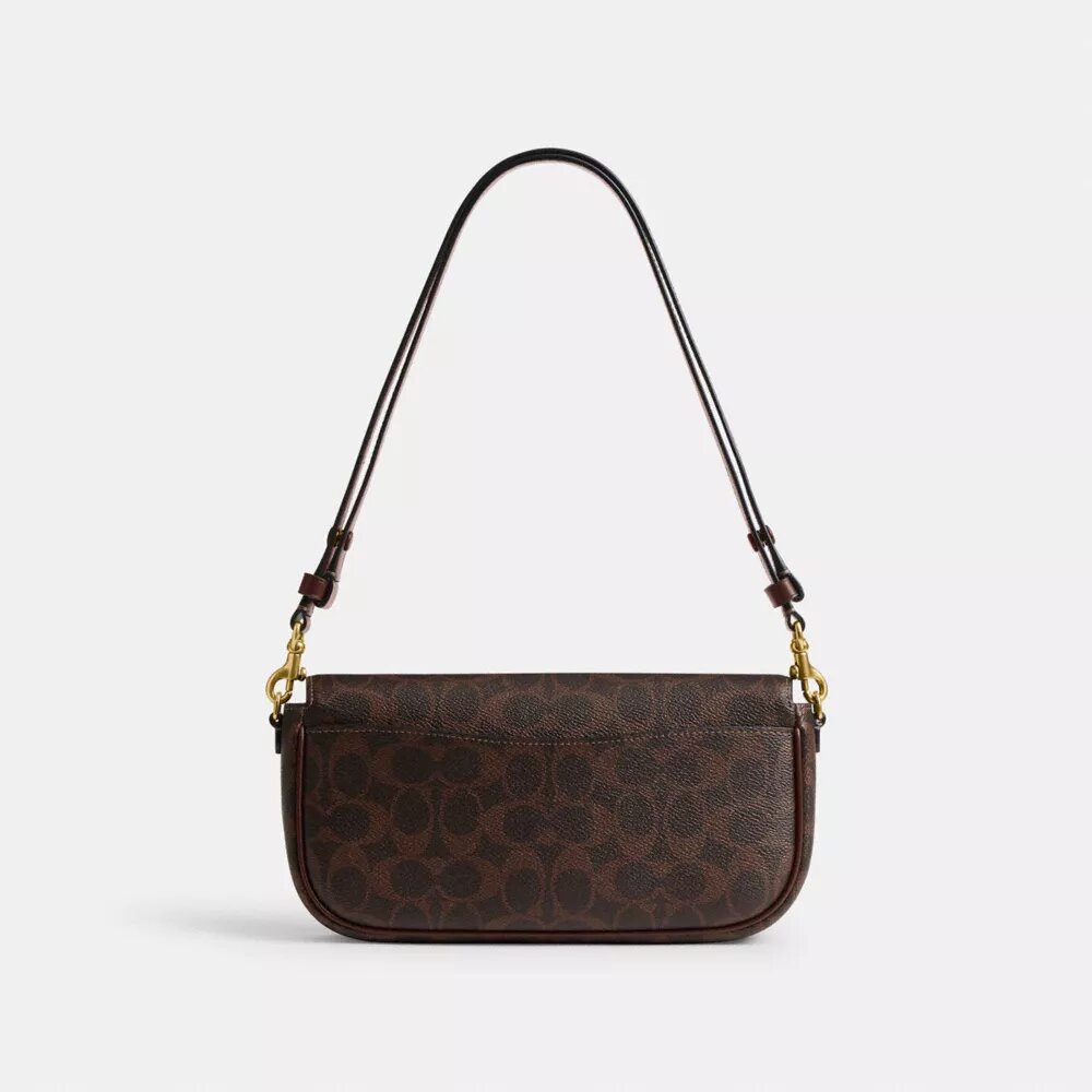 Sac à rabat Brooke avec chaîne en Signature Canvas