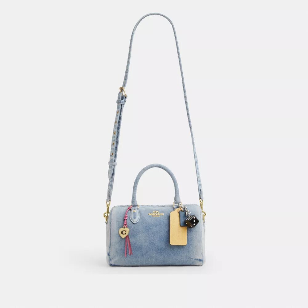 Sac Rowan en denim « Loved » avec Charms