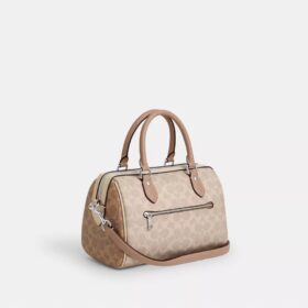 Sac satchel Rowan en Signature Canvas à motifs géométriques