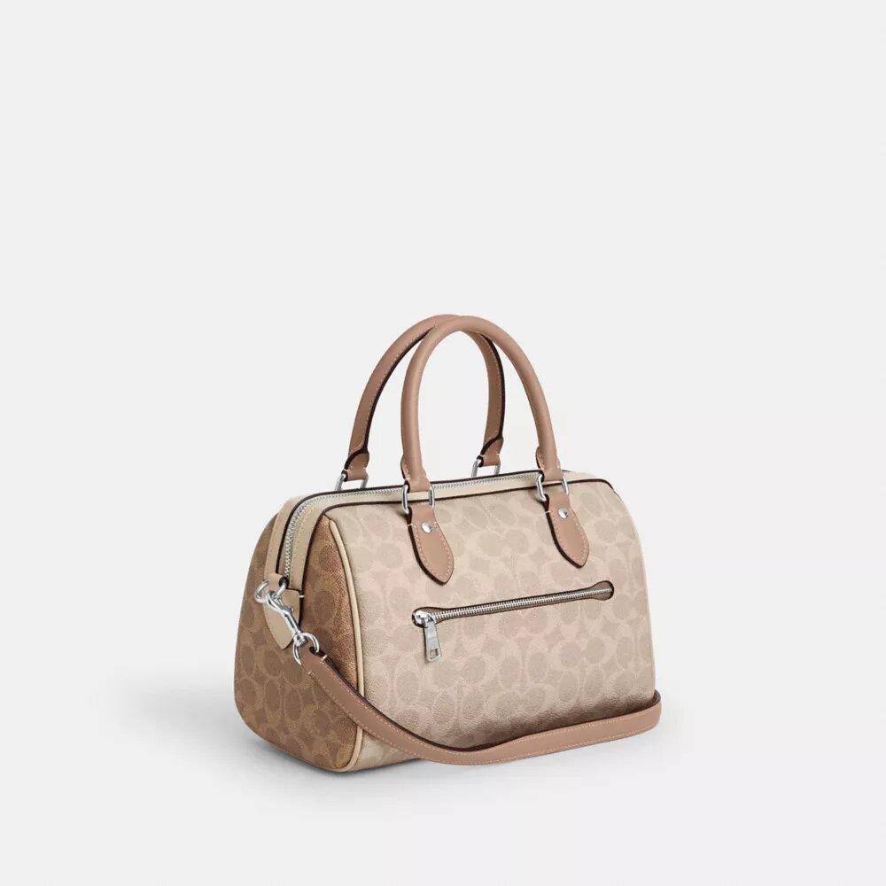 Sac satchel Rowan en Signature Canvas à motifs géométriques