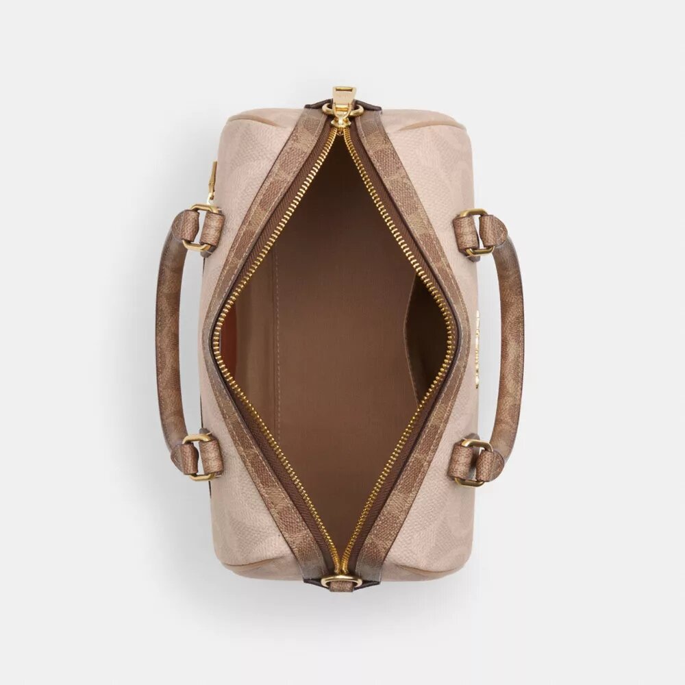 Sac satchel Rowan en Signature Canvas à motifs géométriques