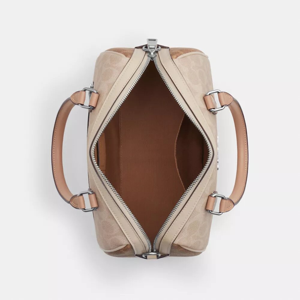 Sac satchel Rowan en Signature Canvas à motifs géométriques