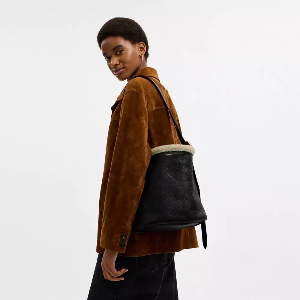 Sac seau Bleecker en peau de mouton