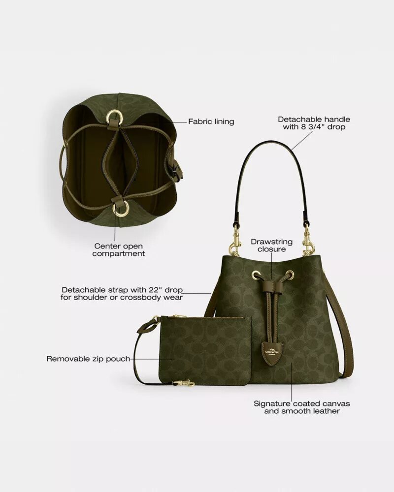 Sac seau Rowan en Signature Canvas