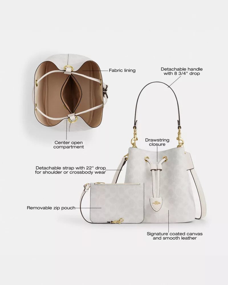 Sac seau Rowan en Signature Canvas