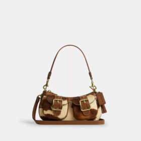 Sacs porté épaule Ashton en cuir de veau imprimé « Cow Print »