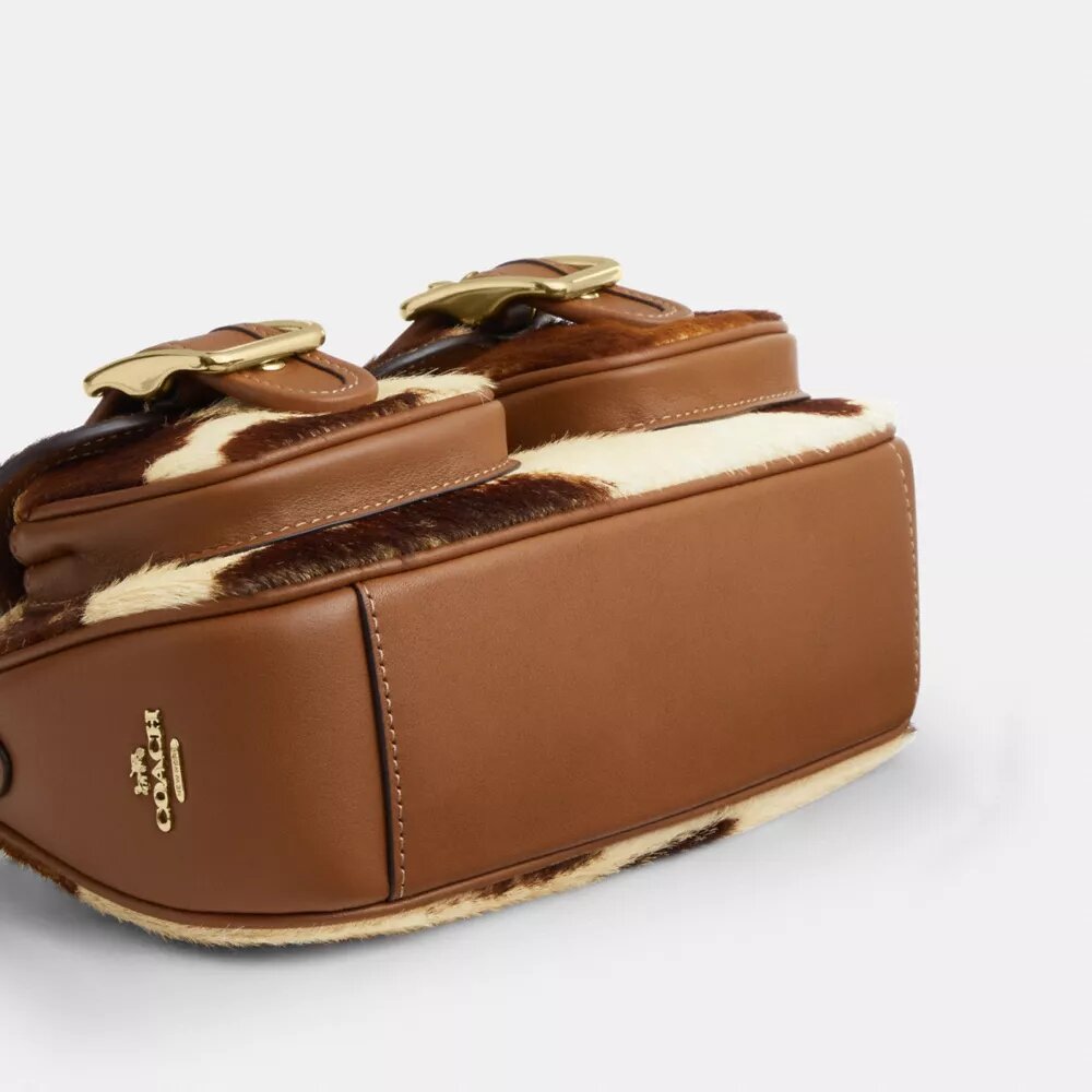 Sacs porté épaule Ashton en cuir de veau imprimé « Cow Print »