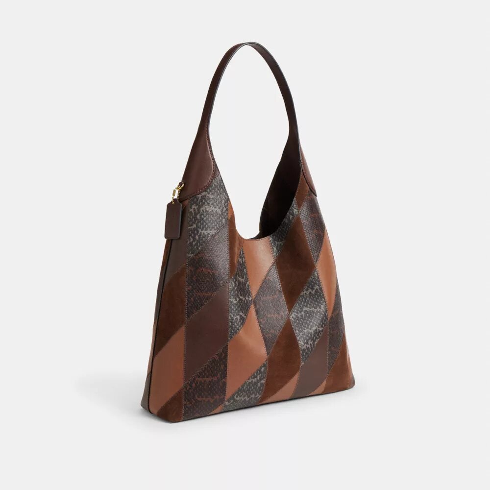 Sacs porté épaule Brooklyn 39 avec patchwork en peau de serpent