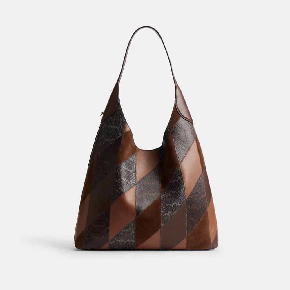 Sacs porté épaule Brooklyn 39 avec patchwork en peau de serpent