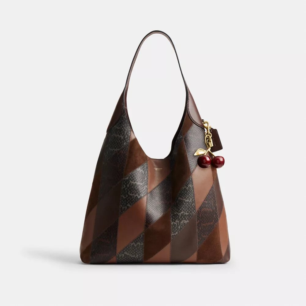 Sacs porté épaule Brooklyn 39 avec patchwork en peau de serpent