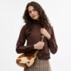 Sacs porté épaule Emily en cuir de veau velu à imprimé vache