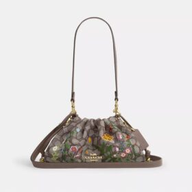 Sacs porté épaule Faye en jacquard emblématique avec broderie florale