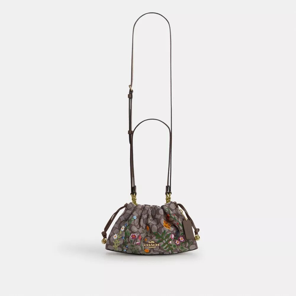 Sacs porté épaule Faye en jacquard emblématique avec broderie florale