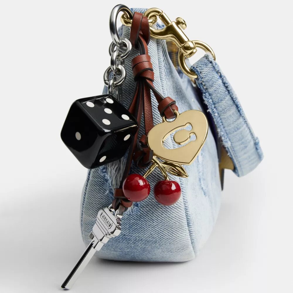 Sacs porté épaule Teri en denim « Loved » avec Charms