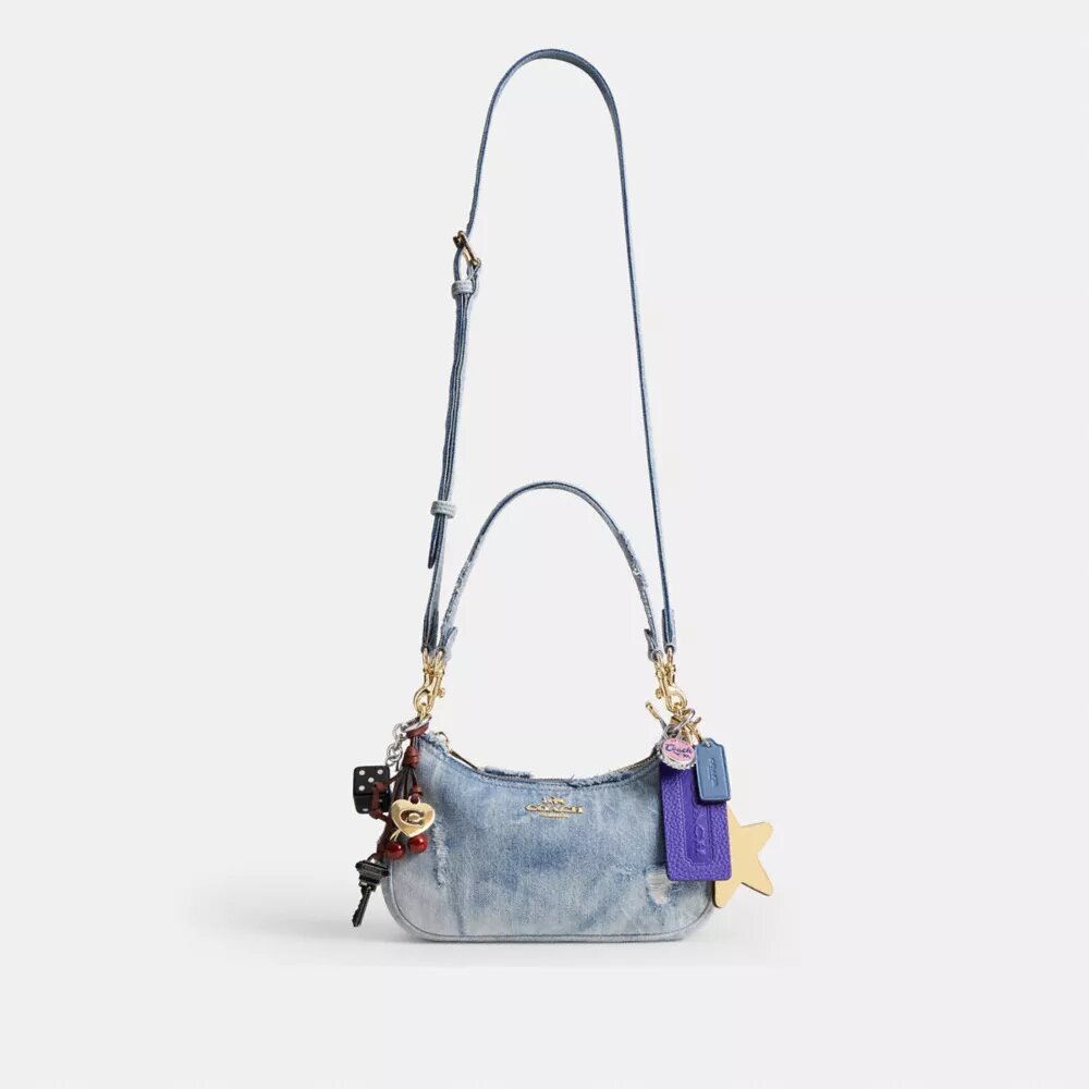 Sacs porté épaule Teri en denim « Loved » avec Charms