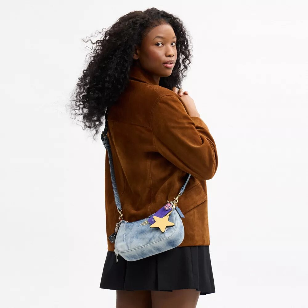 Sacs porté épaule Teri en denim « Loved » avec Charms